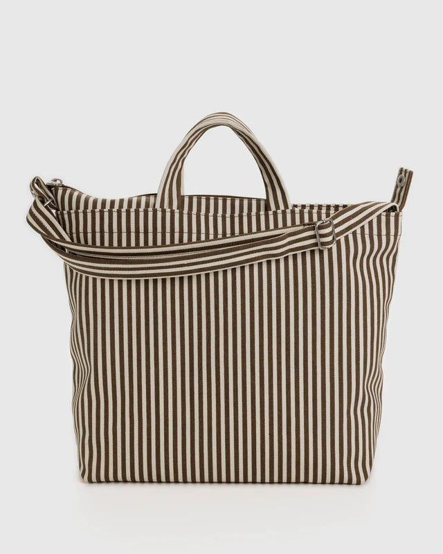 BAGGU Horizontal Zip Duck Bag - Brown Stripe