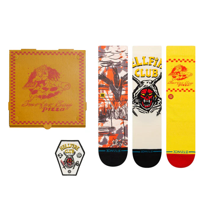 STANCE X Stranger Things Pizza Box Socks + Patch Set