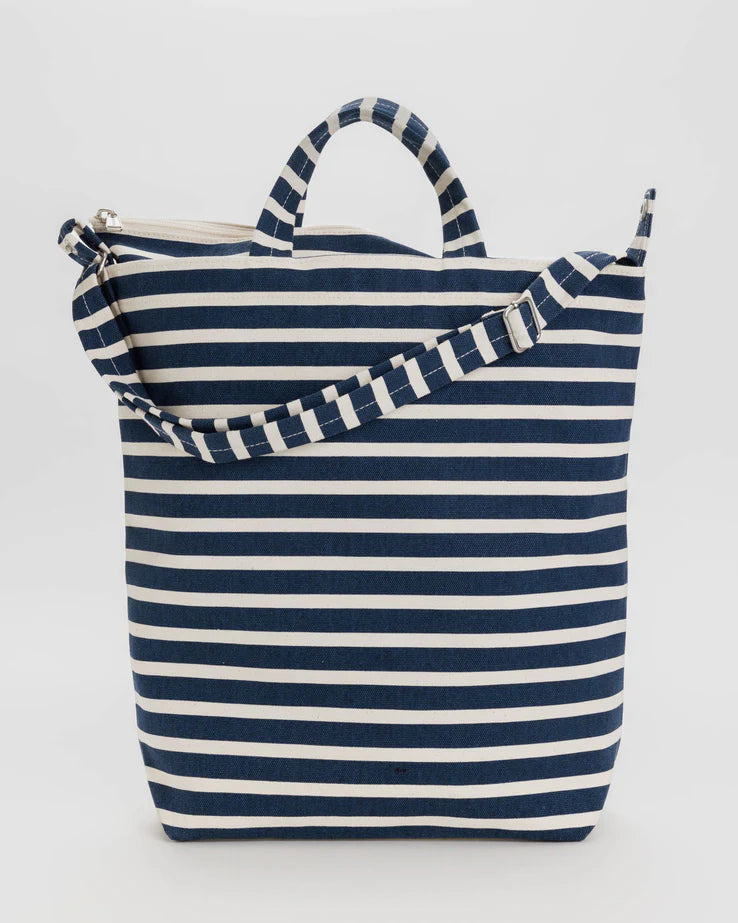 Baggu Zip Duck Canvas Tote Bag - Navy Stripe