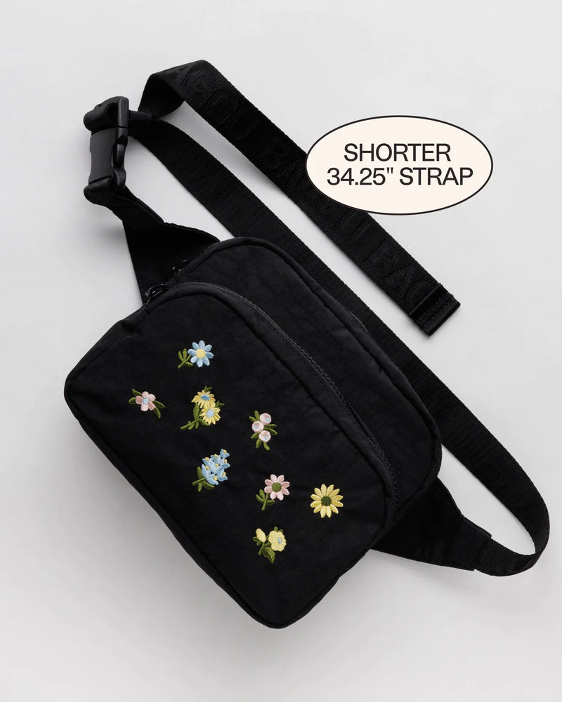 Baggu - Ditsy Floral Black Fanny Pack