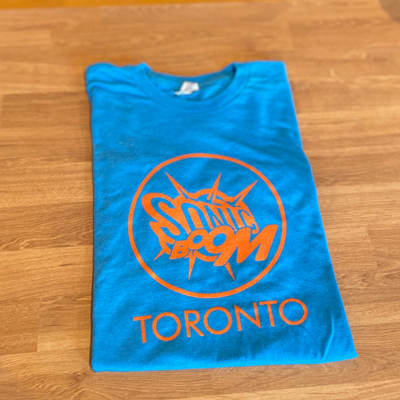 Sonic Boom T-Shirt - Aqua Blue - Orange Logo